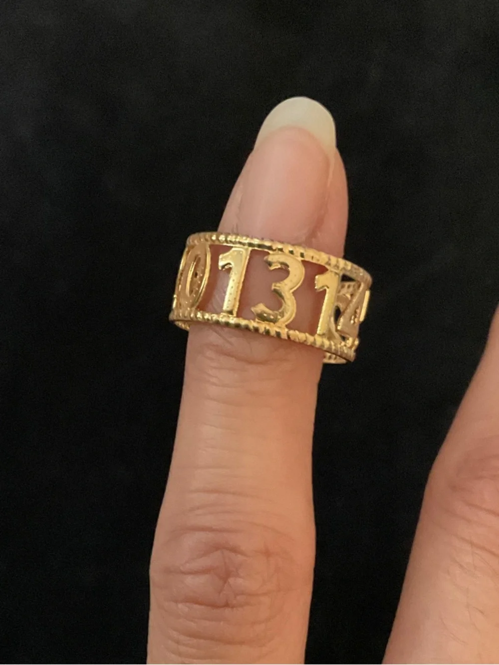 Gold Number Cutout Kids Ring